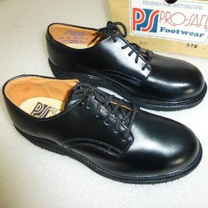 New leather black Pro Safe safety dress oxford work shoes 8 1/2 men's